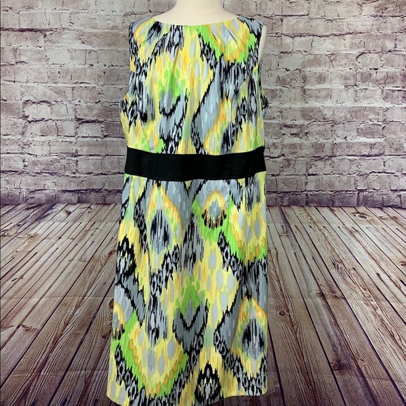 Dress Barn Yellow Print Sleeveless Sheath Dress - Picture 1 of 16
